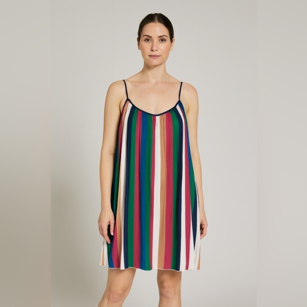 Kikka Japan Women’s Rainbow Colorful Bright Striped Romper Jumpsuit Size M